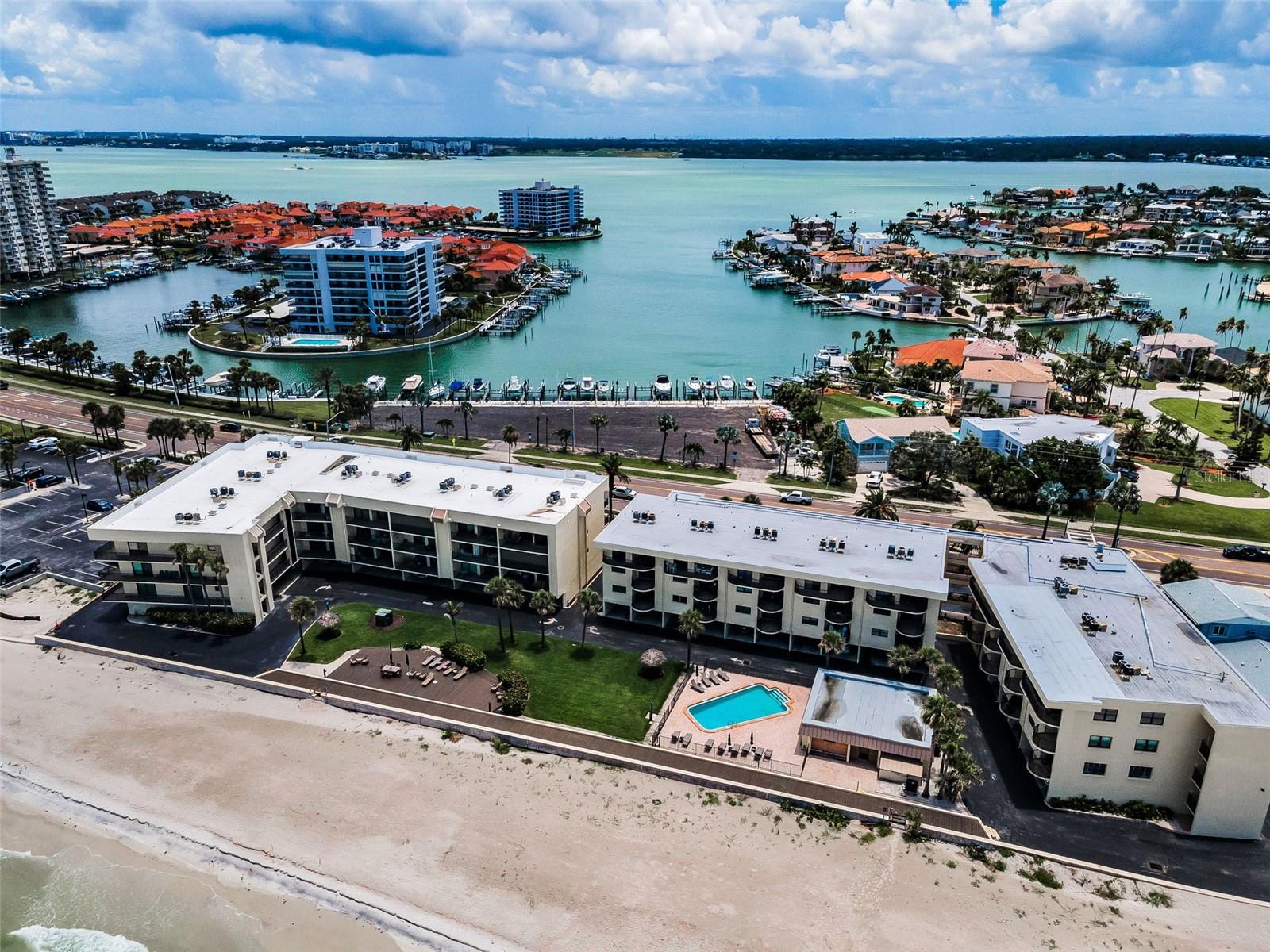 Direct Gulf front living in Belleair Beach across the street from the Intracoastal & Bay Waters!