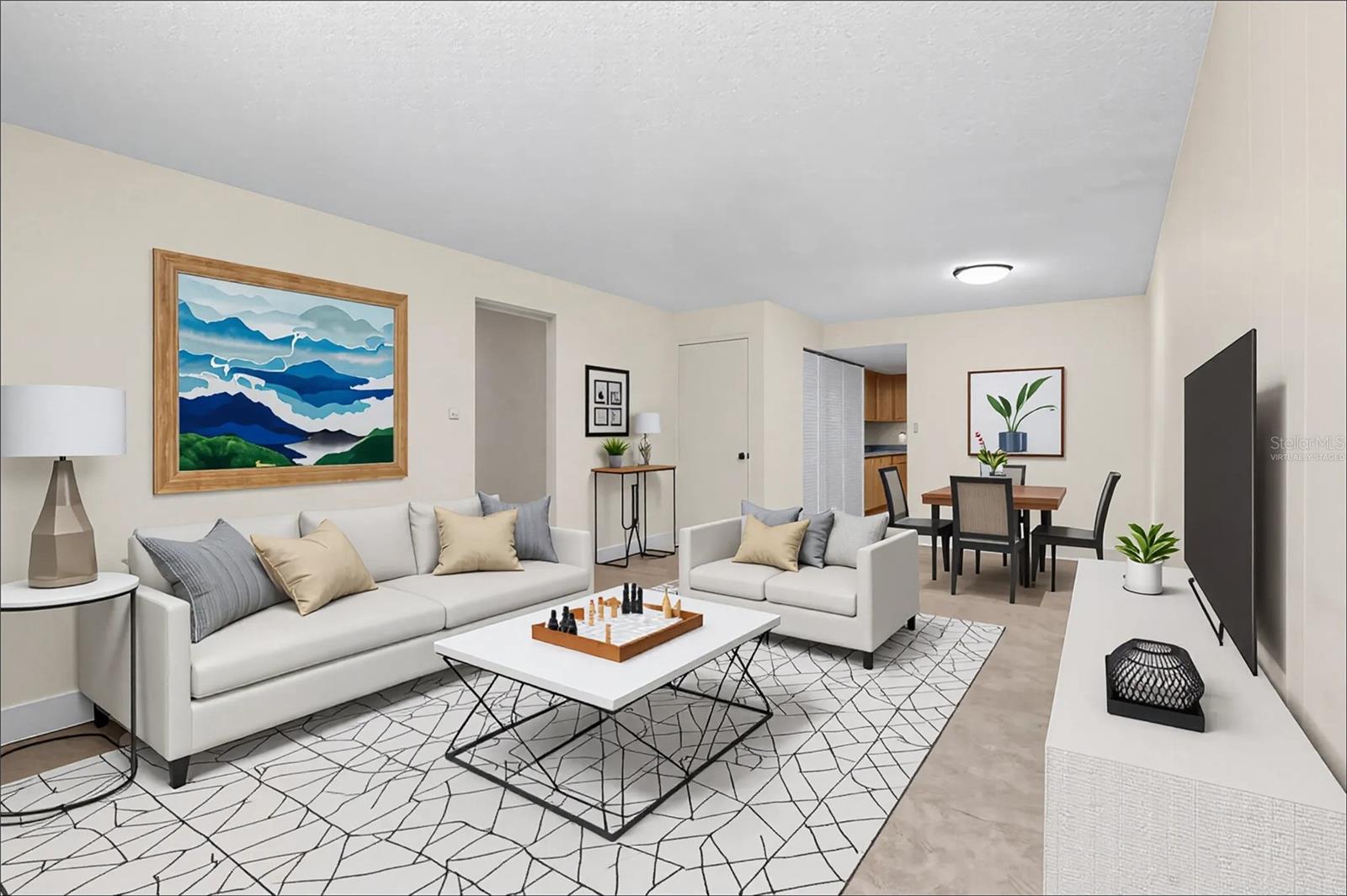 Living room/dining room *virtually staged*