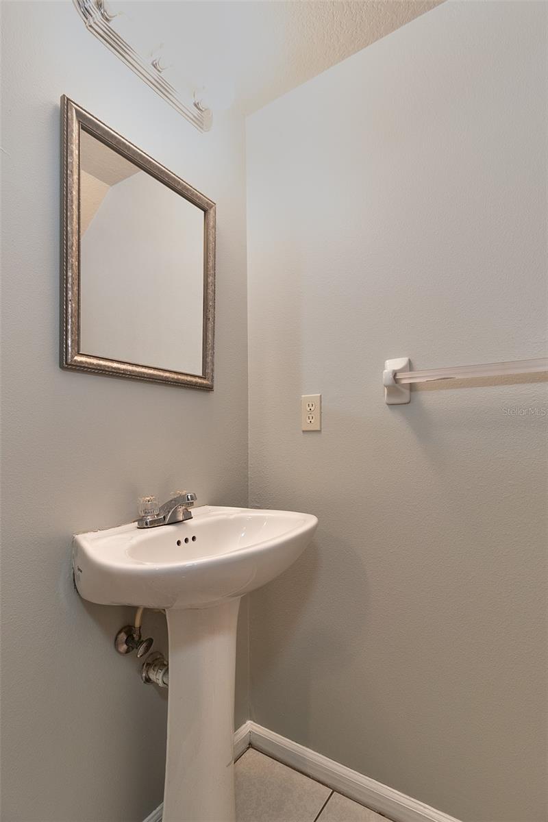Pedestal sink in Guest Bathroom.