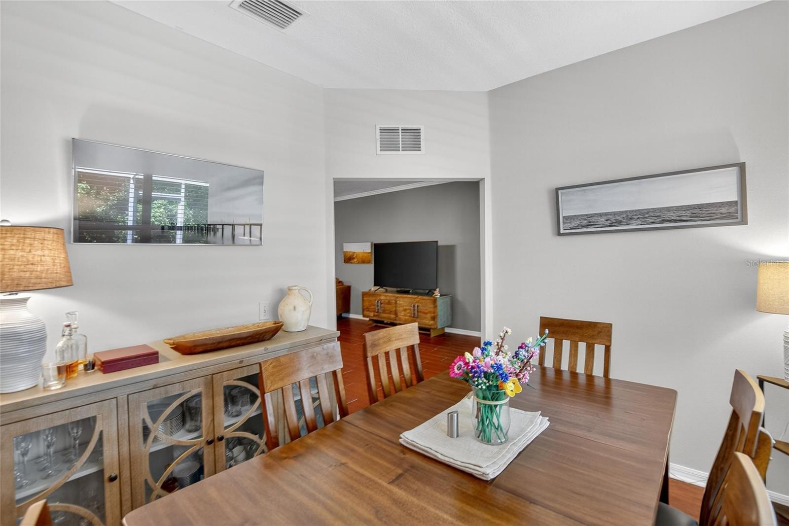 Dining Room with View of Living Room