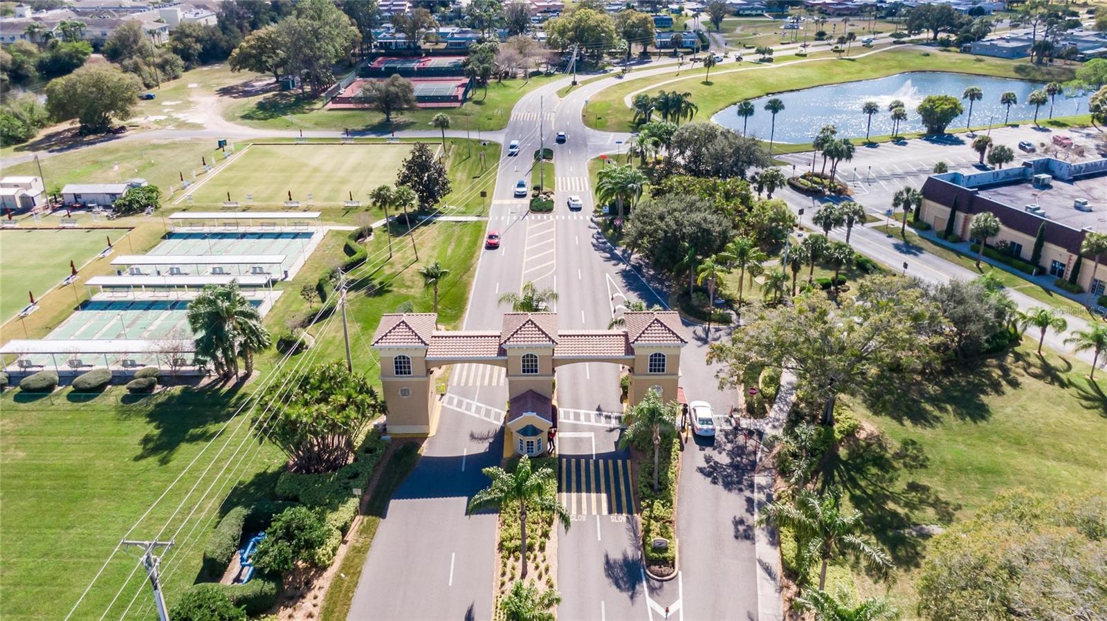 Kings Point Main Entrance Aerial from Highway 674