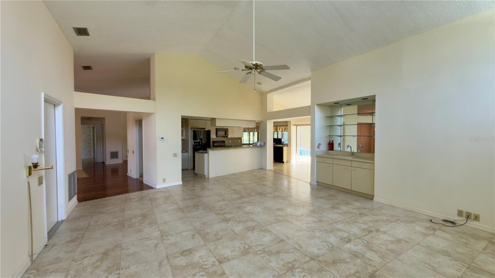 view of kitchen from family room