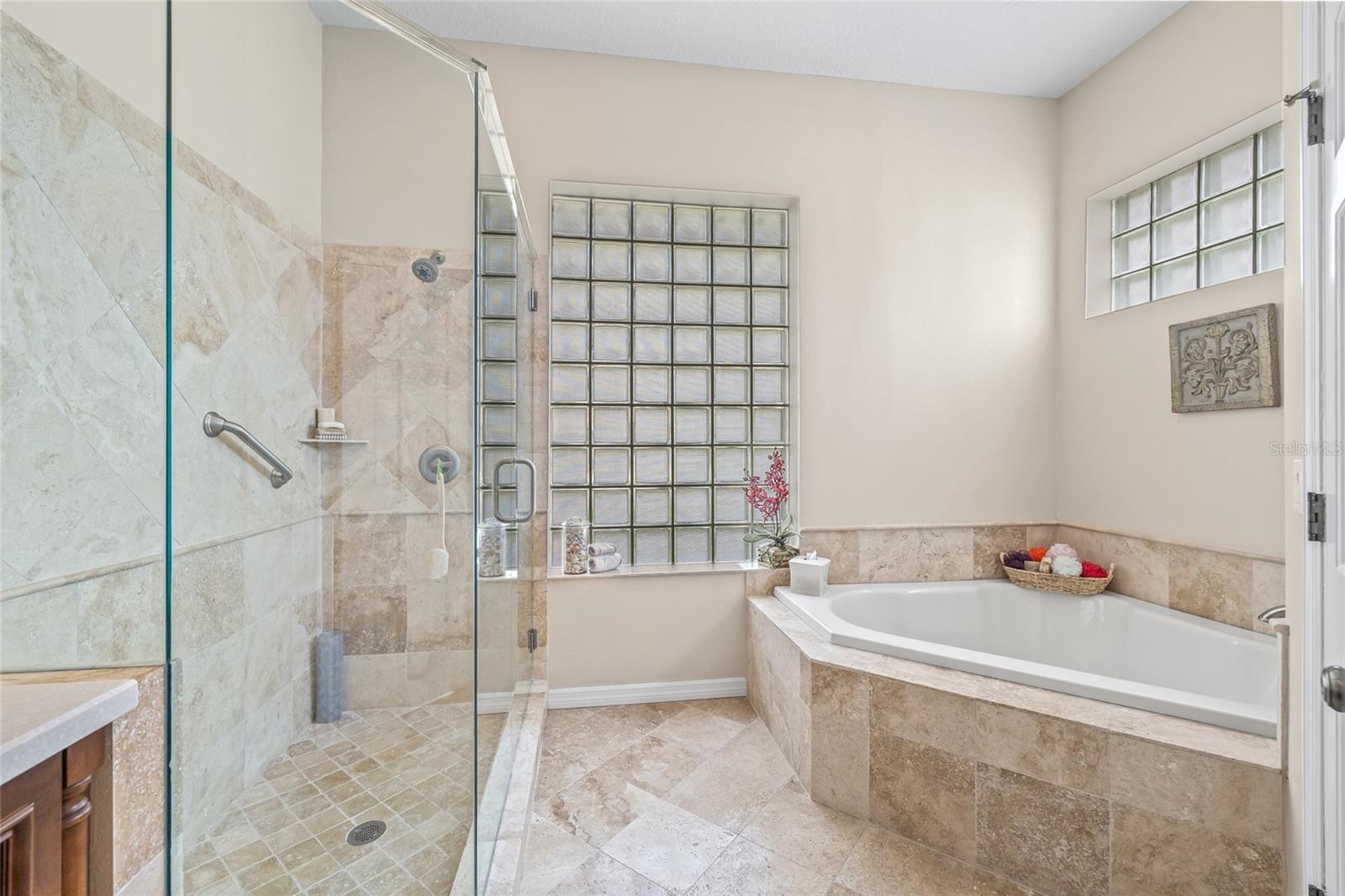 Meticulous details went into the renovations of the primary bathroom.
