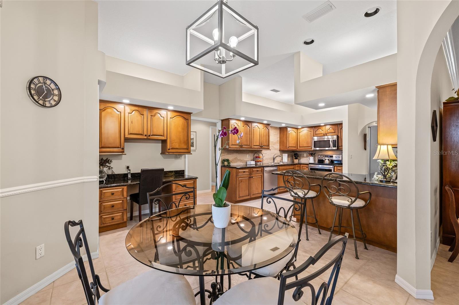 Built in features and extra storage closets in the kitchen.