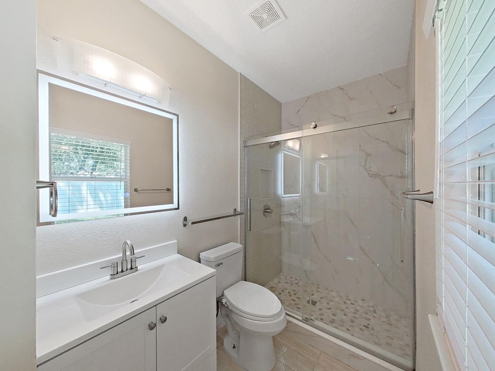 Downstairs Bath with access to pool