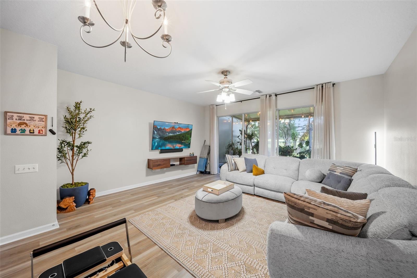 living and dining areas