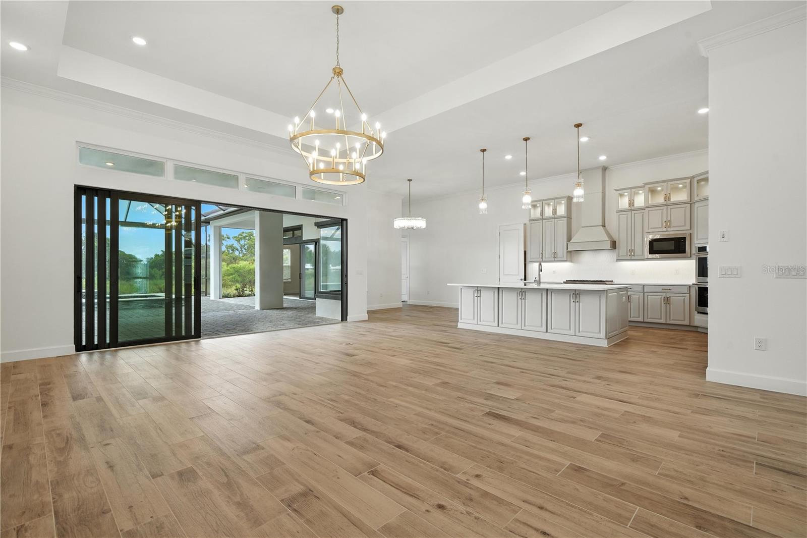 Living to Kitchen with Sliders Open