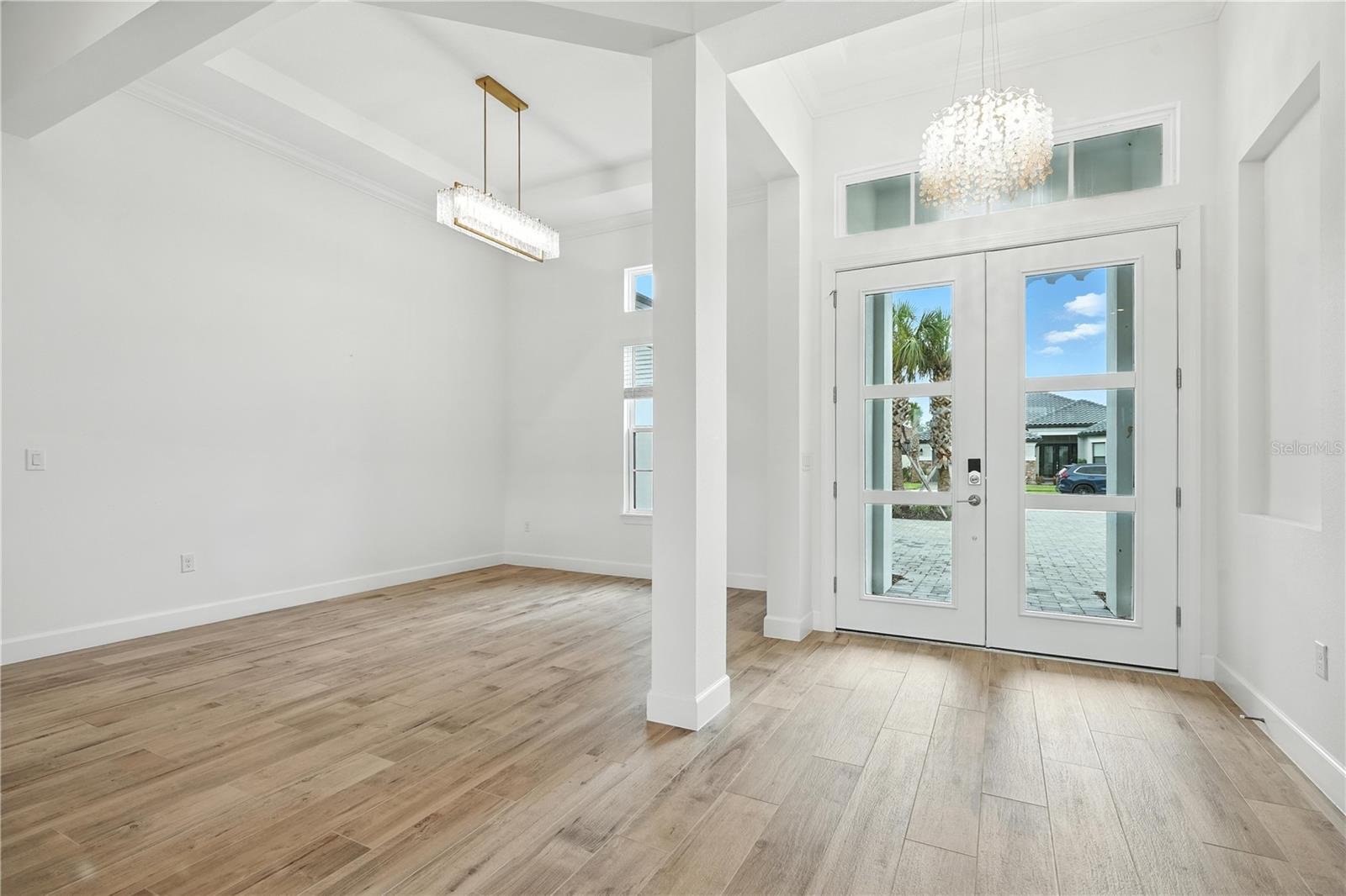 Ding Room and Front Door Both with Tray Ceilings