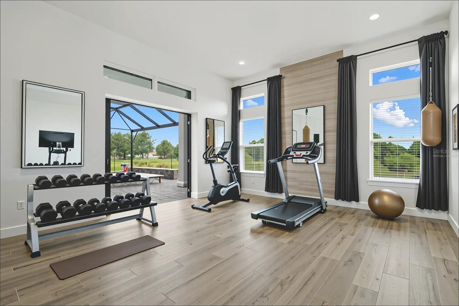 Virtually staged Bonus Room open to Outdoors