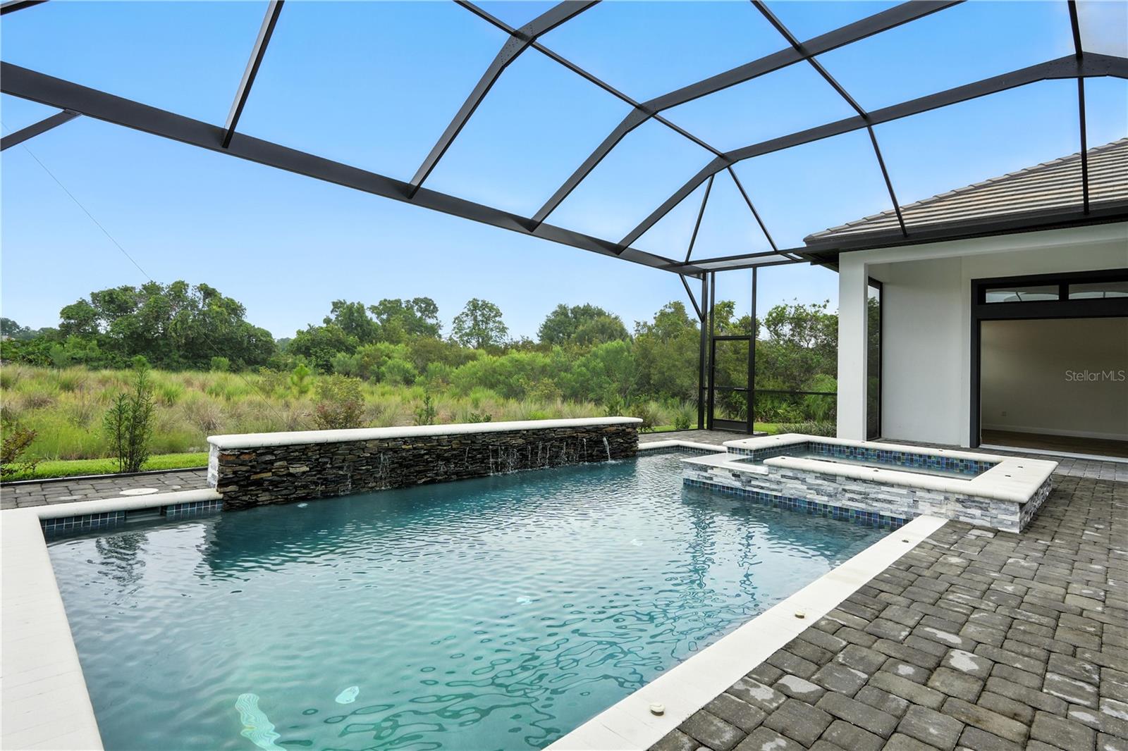 Pool and Spa with Panorama Screen overlooking conservation