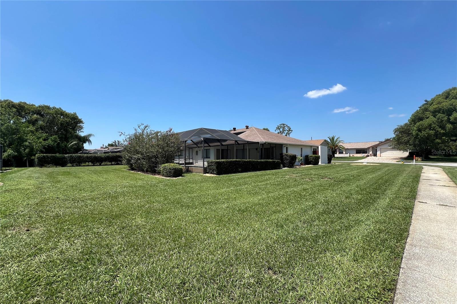 rear and east side yard