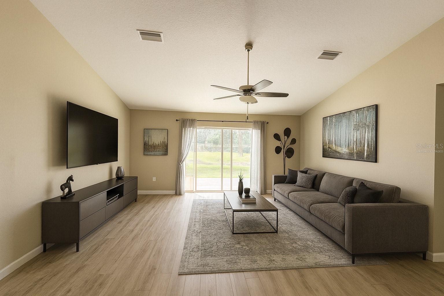 Family roomvirtually staged