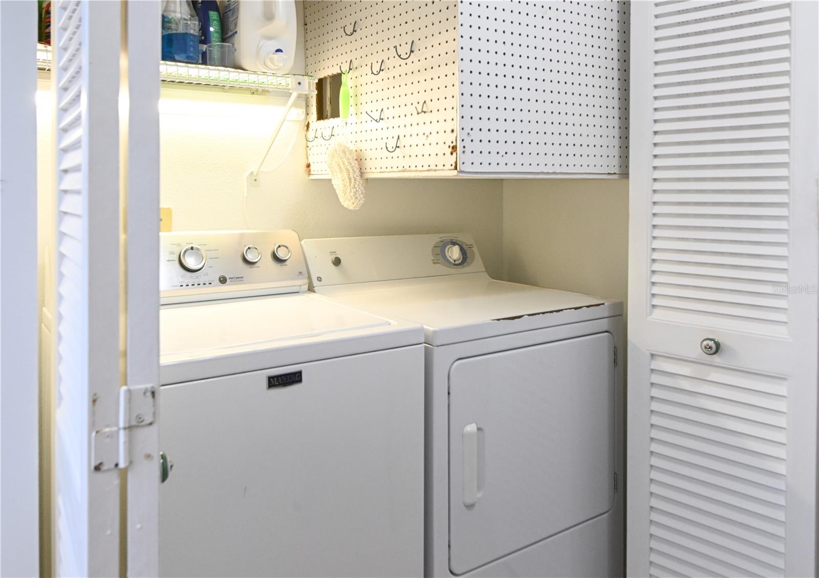 In closet laundry room in Kitchen area