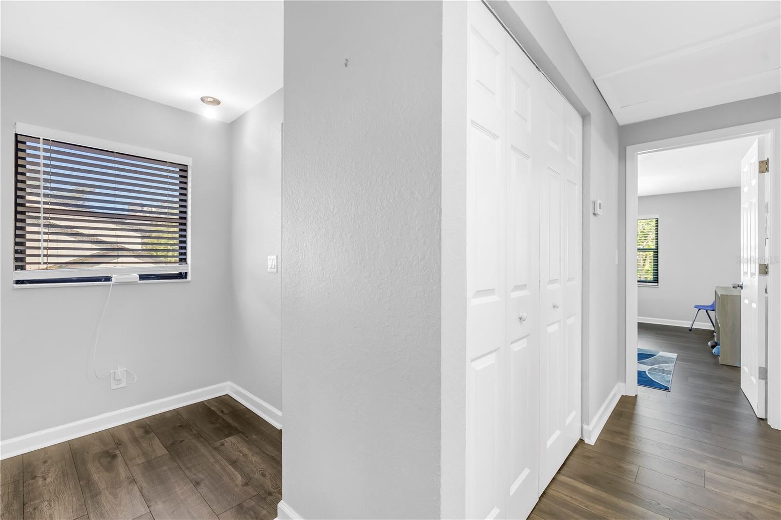 Upstairs nook and linen closet