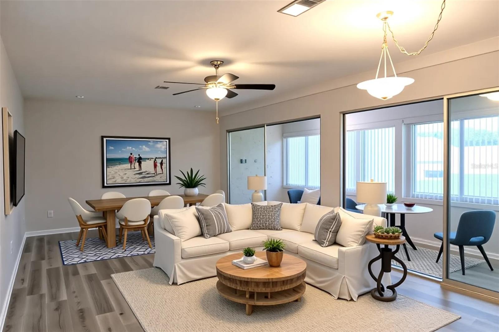 virtual staging of livingroom/dining