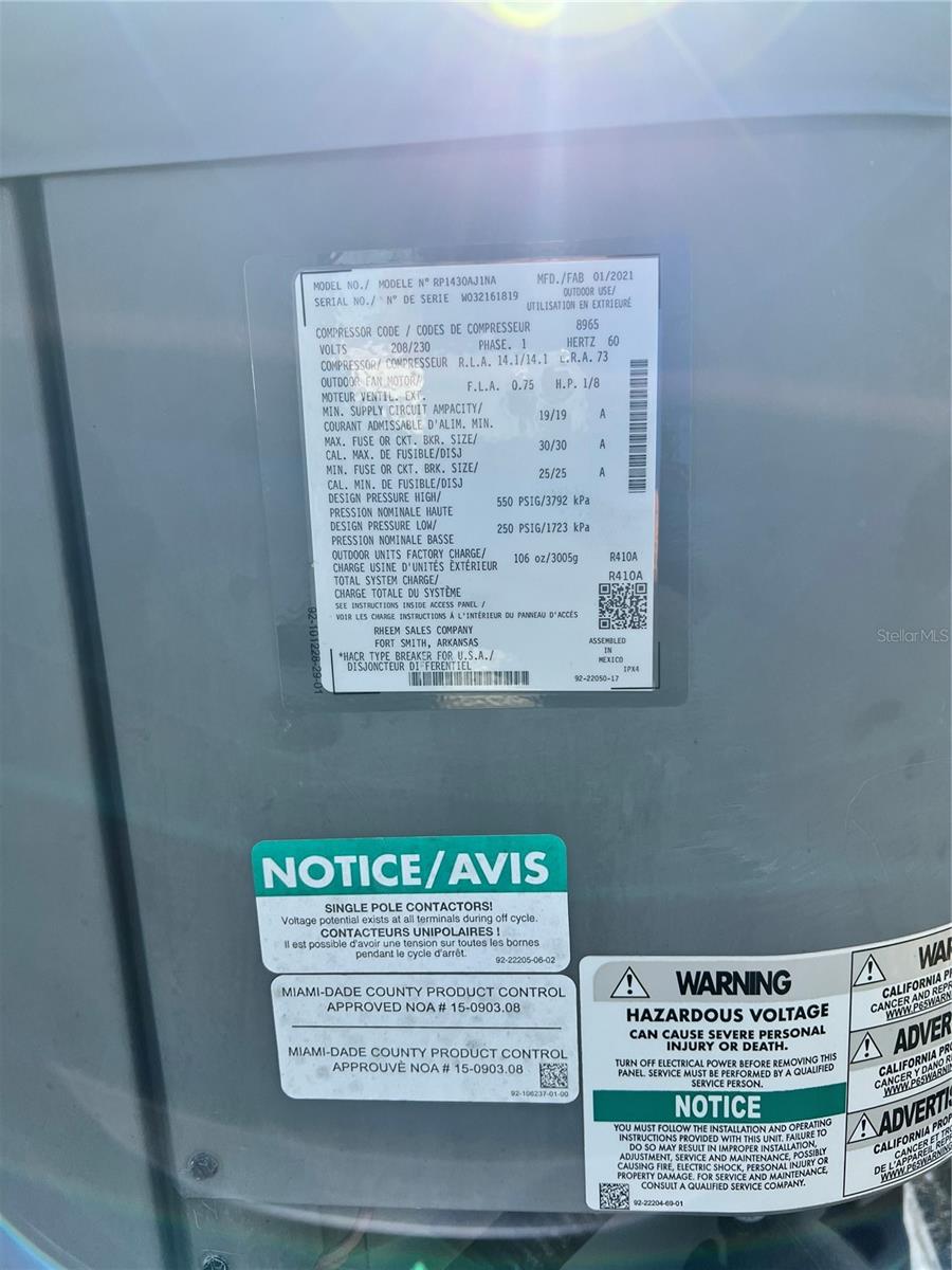 A/C - Located on exterior North Side