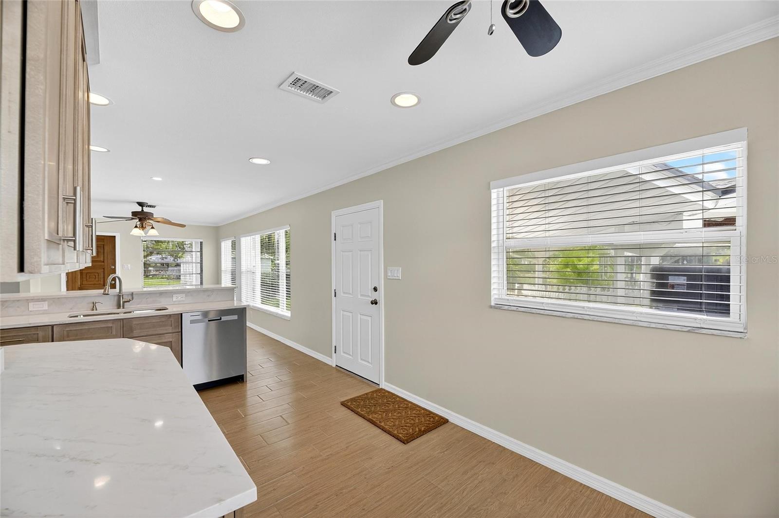 Laundry Area to Kitchen & Family Room View
