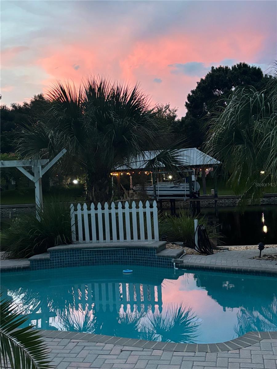 Nighttime Pool View