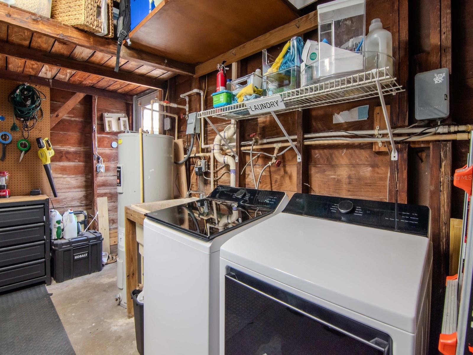 Full Size Washer and Dryer in Garage