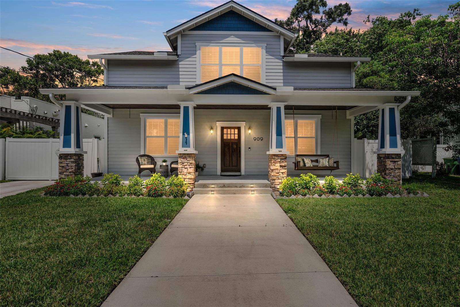 Twilight Front Elevation
