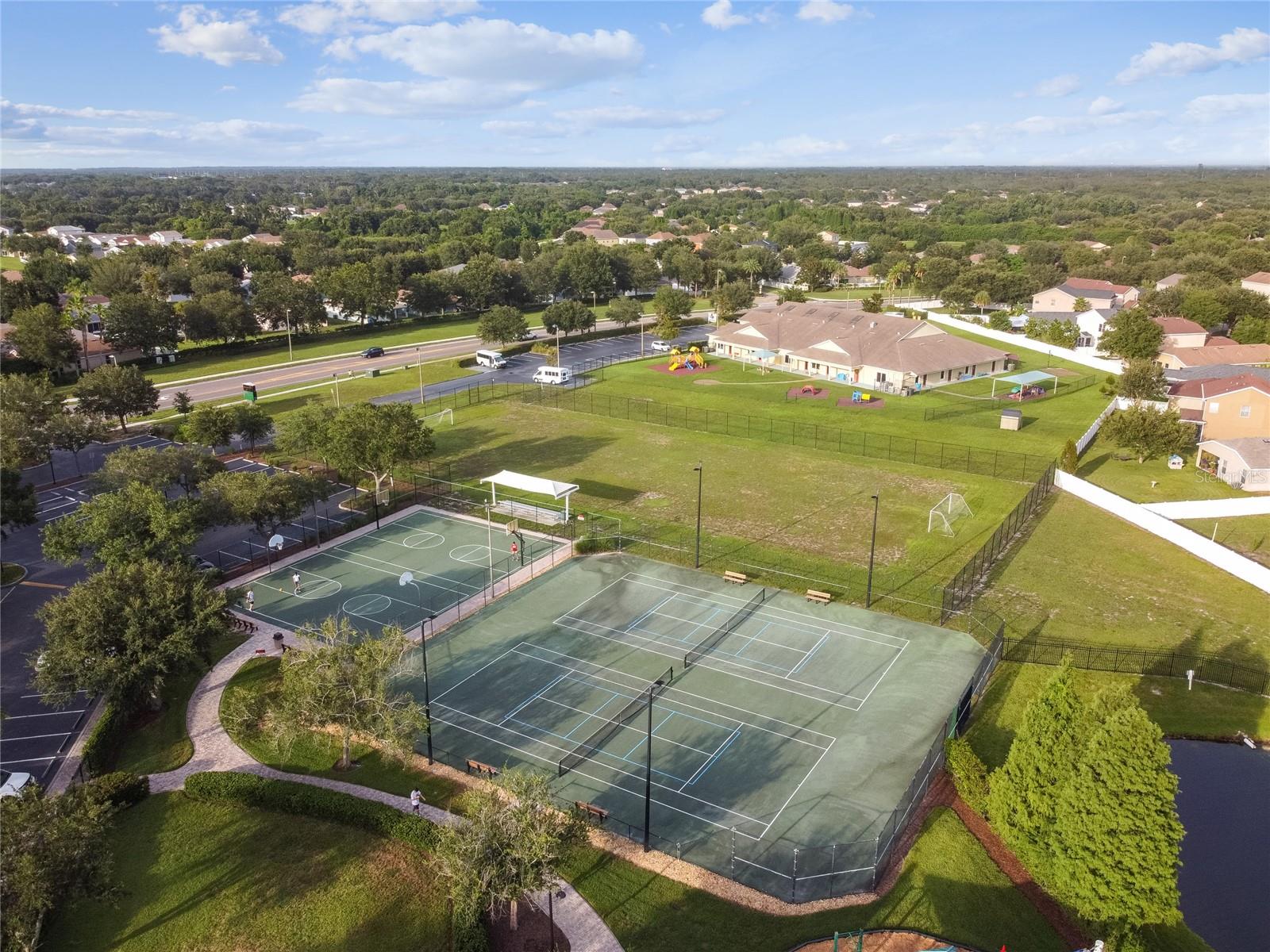 Tennis courts, basketball courts, soccer field....
