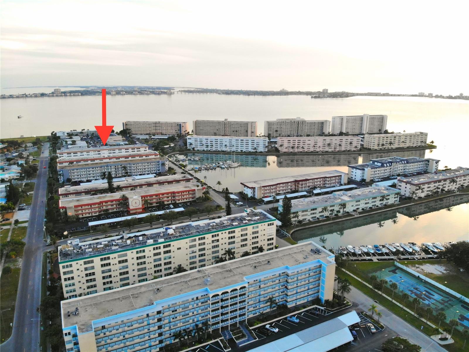 Town Shores Aerial Photograph Showing the Eton Building Exterior
