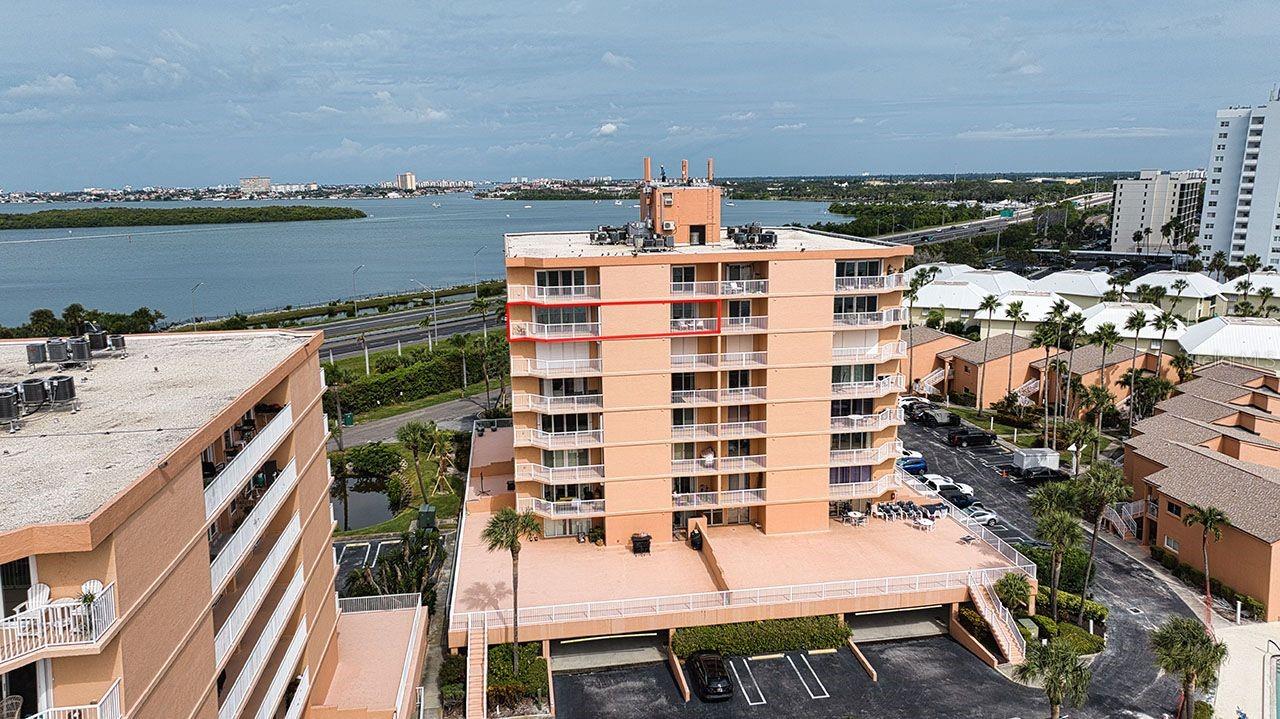 Outlined is this amazing 8th floor condo unit with double balconies giving you panoramic water views.