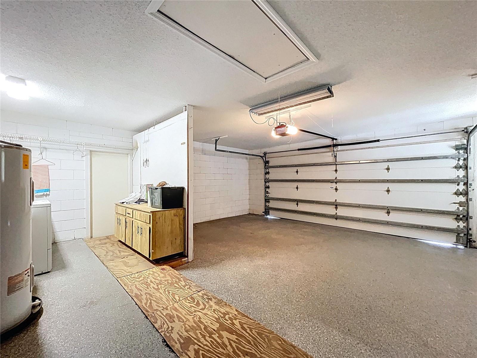 Workshop area in garage