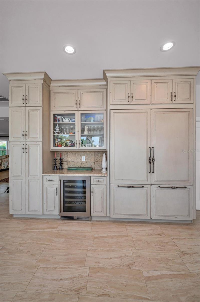 Gorgeous Bar with double refrigerator, freezers, and wine fridge!