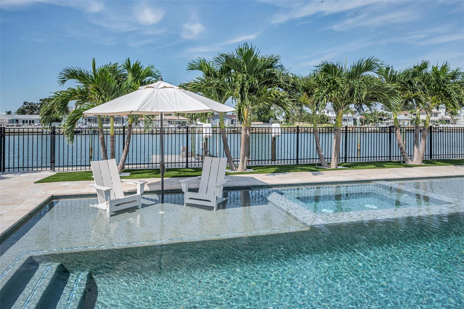 Saltwater pool and spa