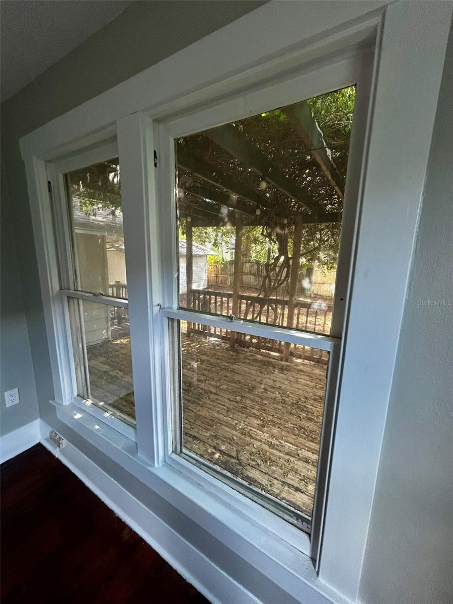 Bedroom 3 window looking to porch