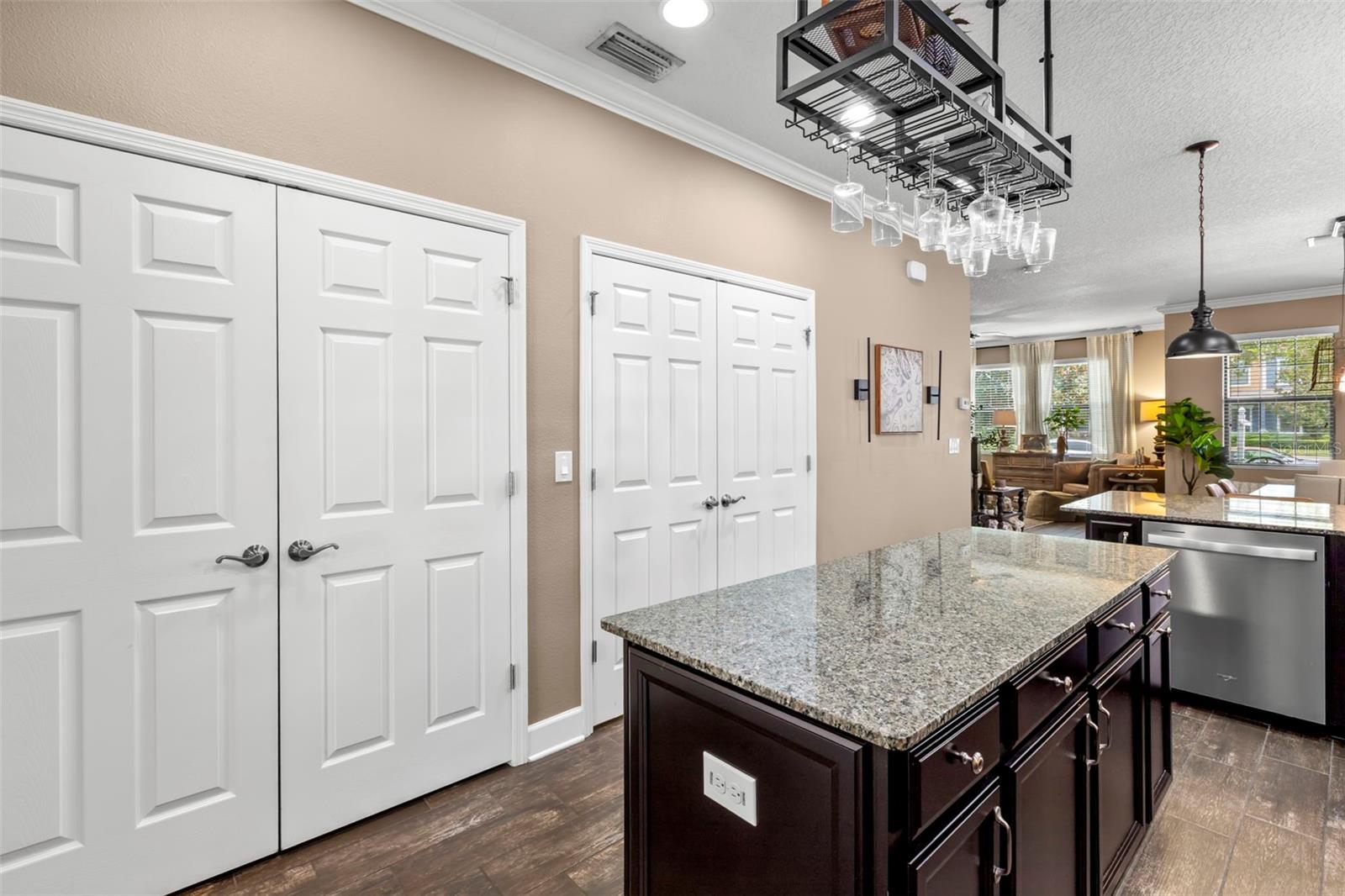 Kitchen Showing Pantry and Laundry Closets