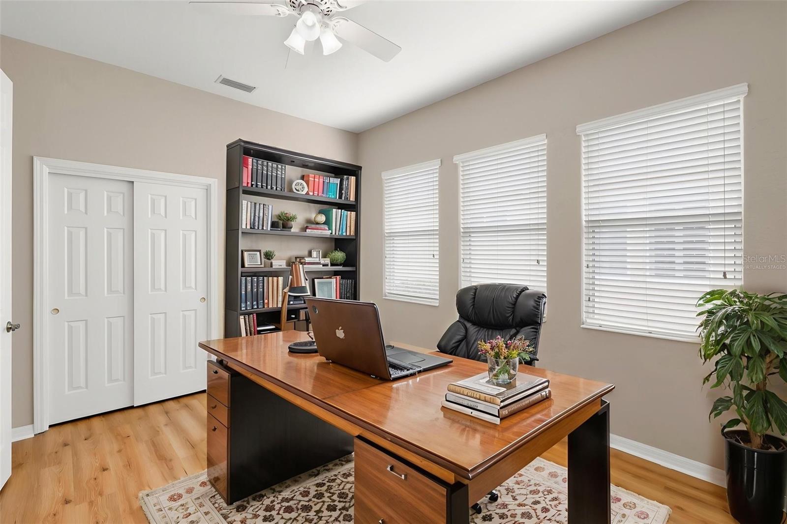Virtually Staged - Third Bedroom Shown as Office