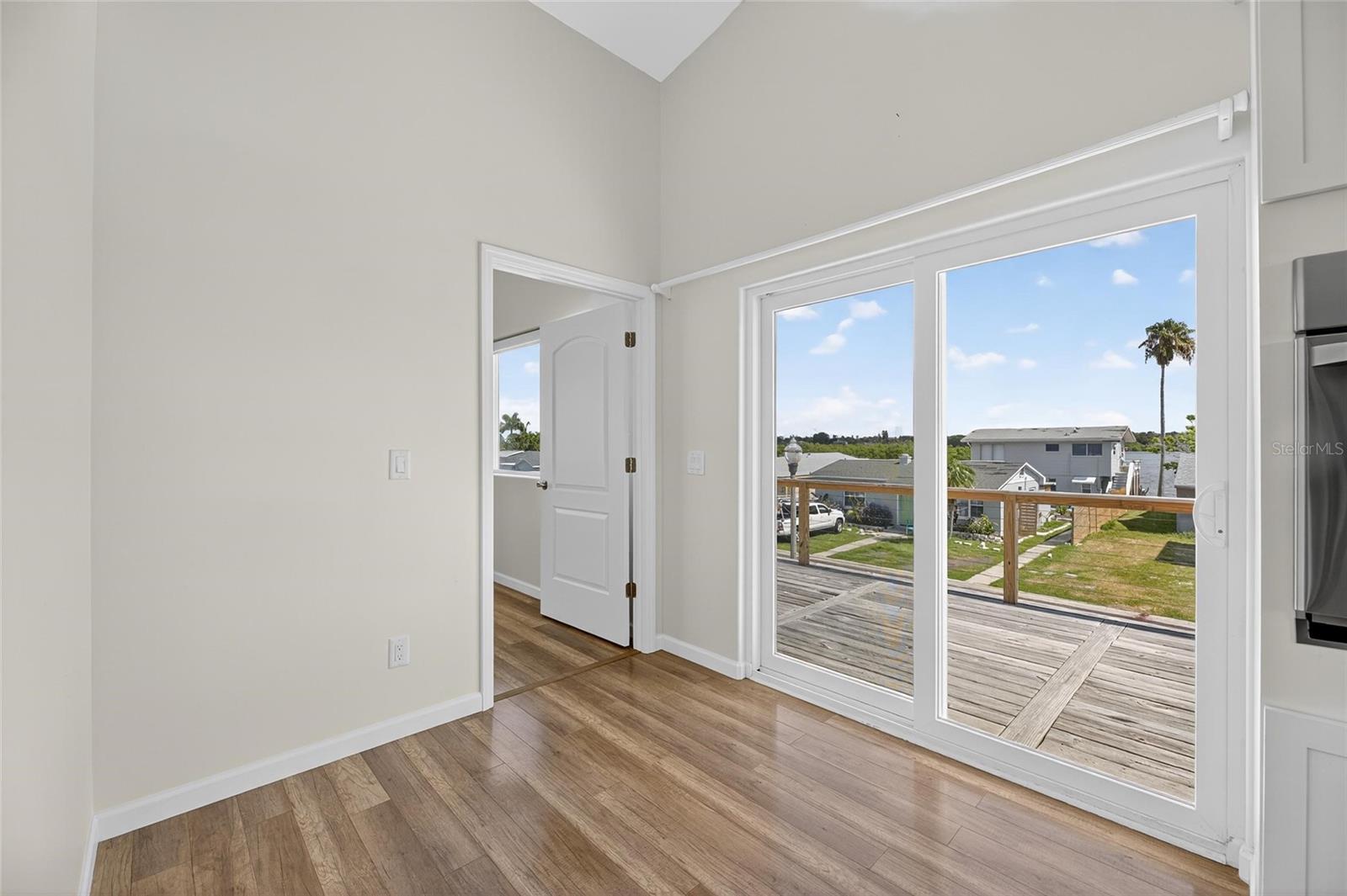 Primary bedroom entry from kitchen area