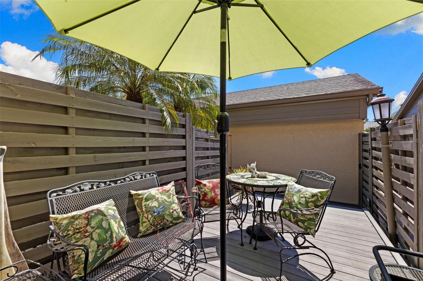 A lovely, private patio is located off of the kitchen.