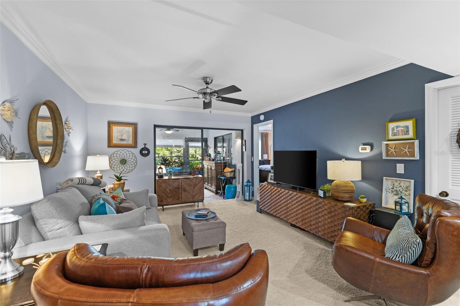 The hallway opens up to your living space.