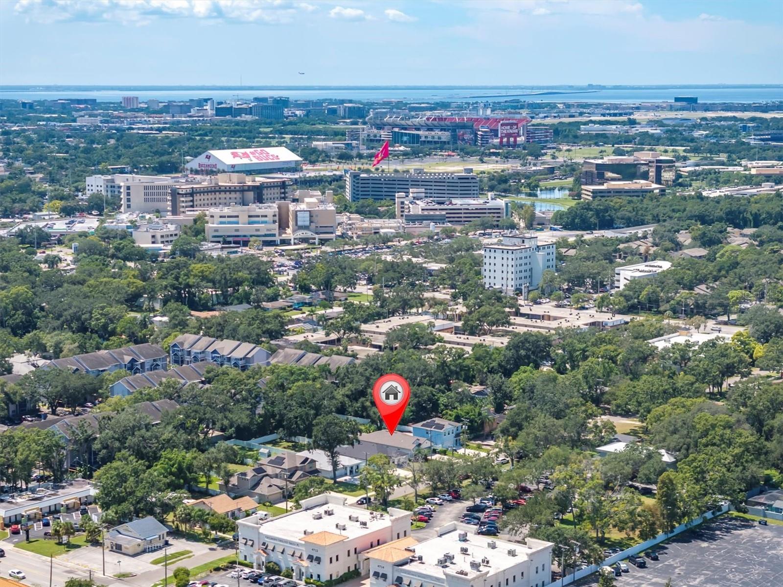 Ariel View of Raymond James Stadium & One Buc Place