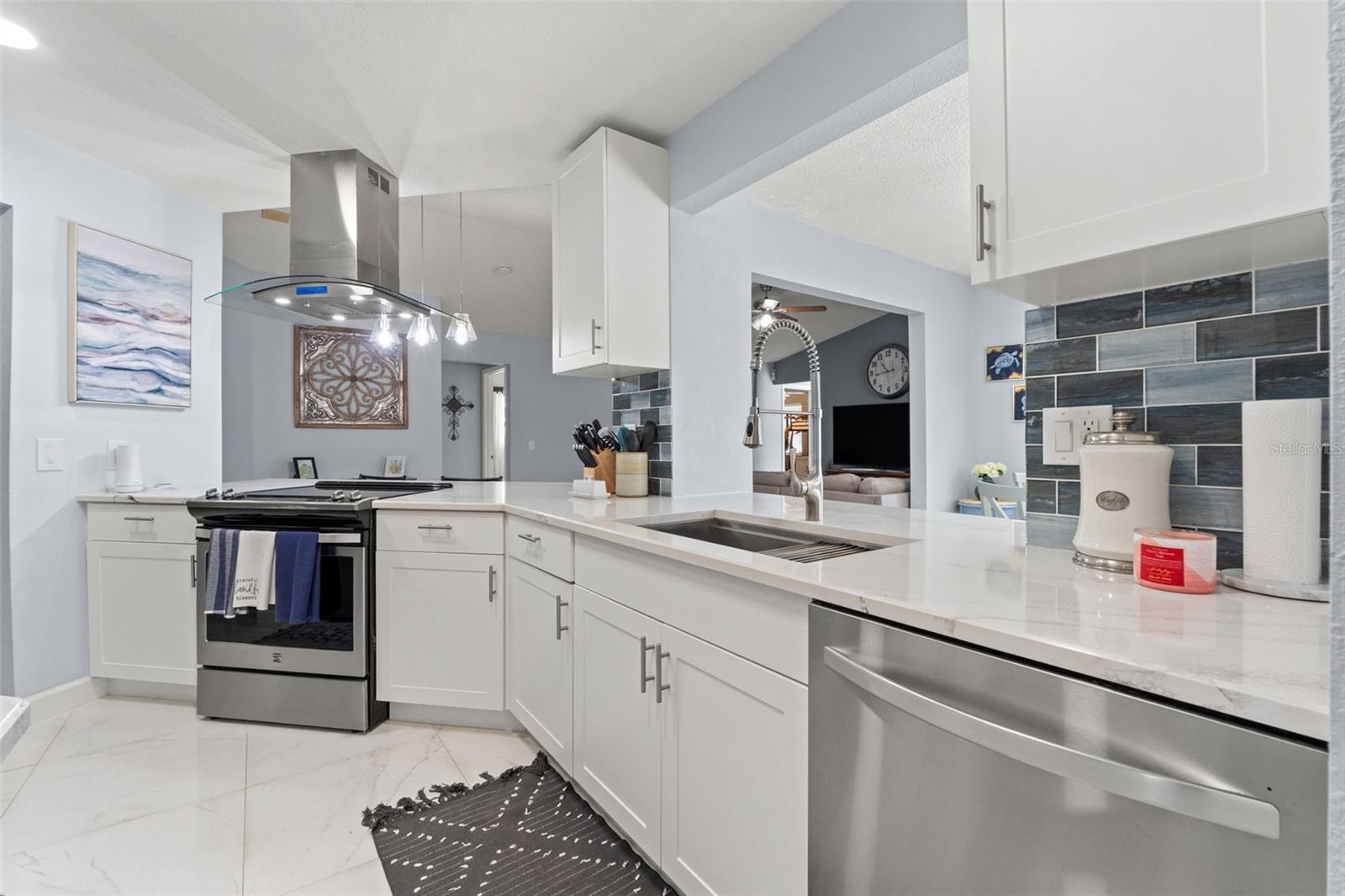 Subway tile backsplash