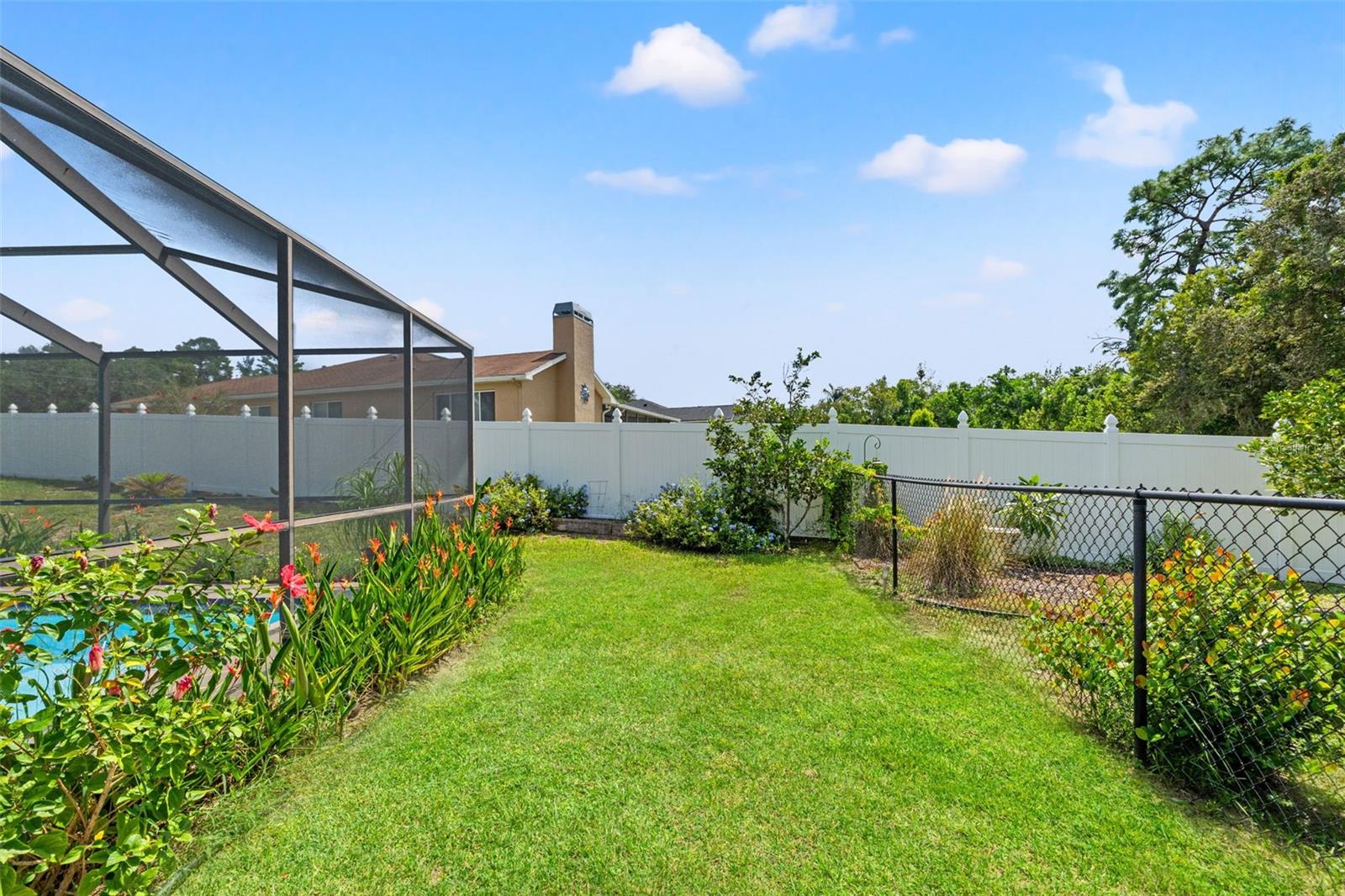 Privacy-fenced yard