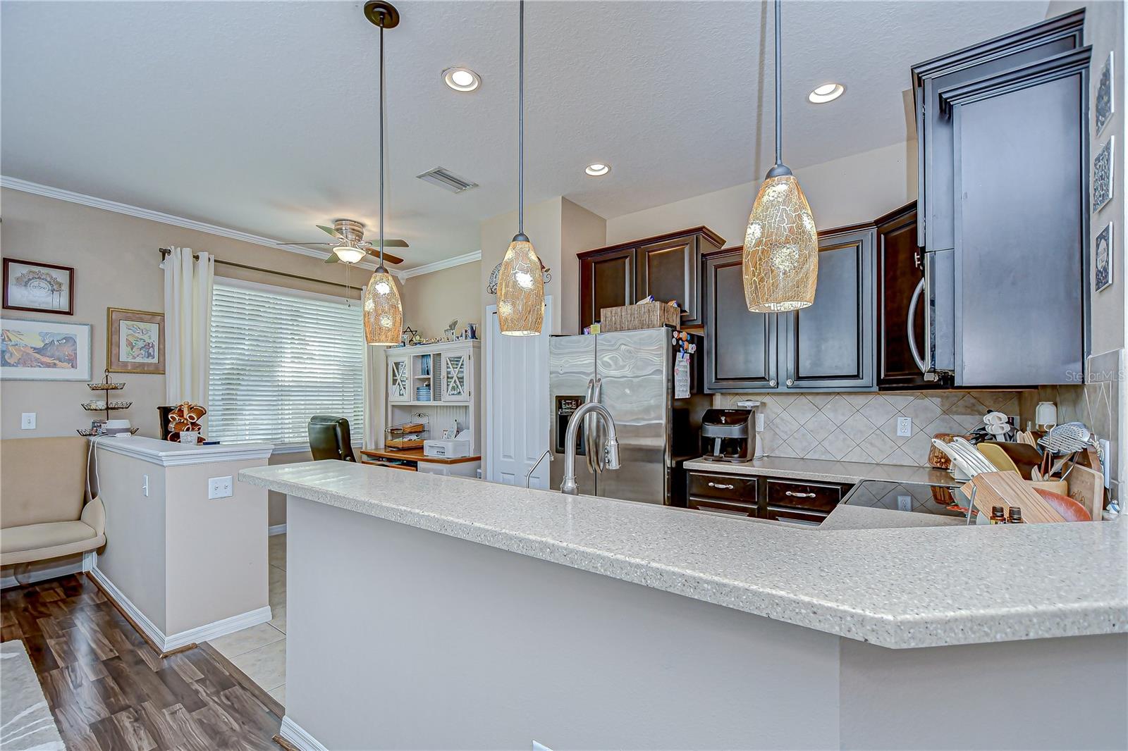Kitchen with bar seating!