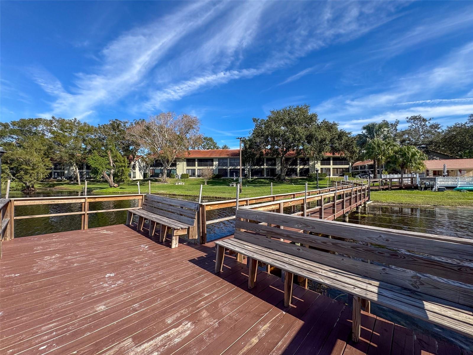 Community pier and lake view