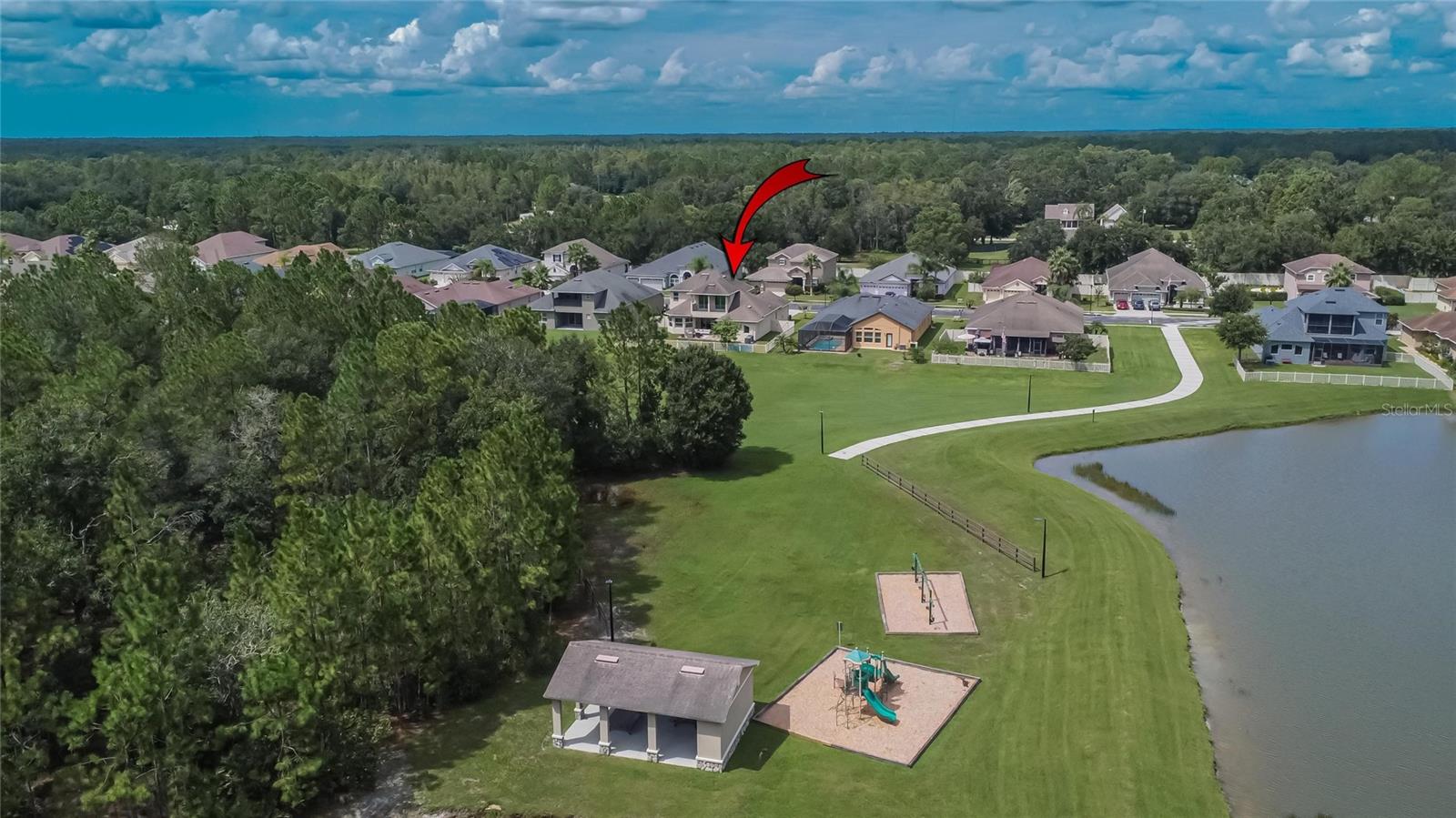 Playground & Pavilion behind your home!