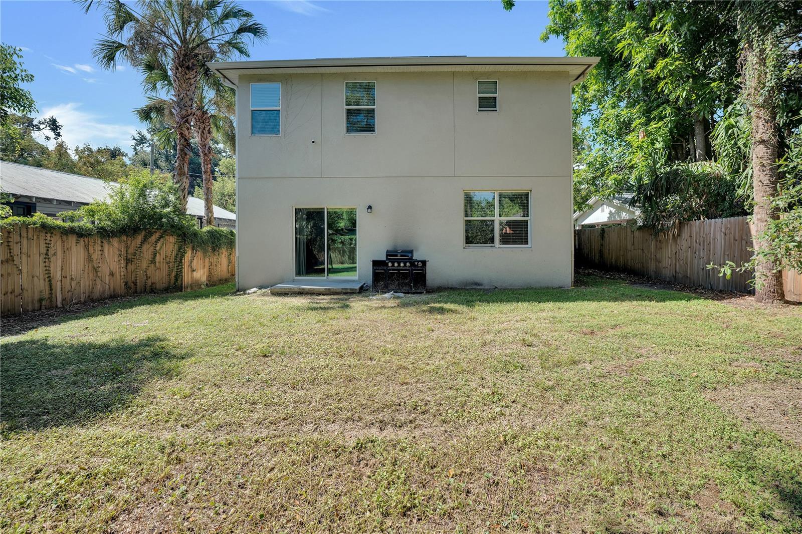 Large fenced backyard