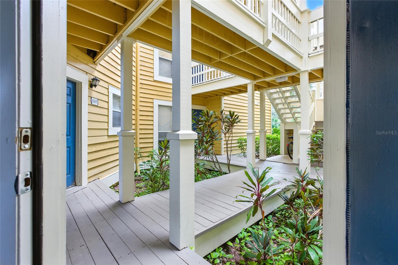 Bright entry with views out to the landscaped courtyard