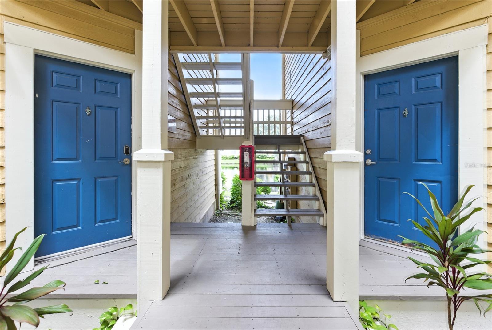 Simple, well-kept entries that feel more residential than typical condos