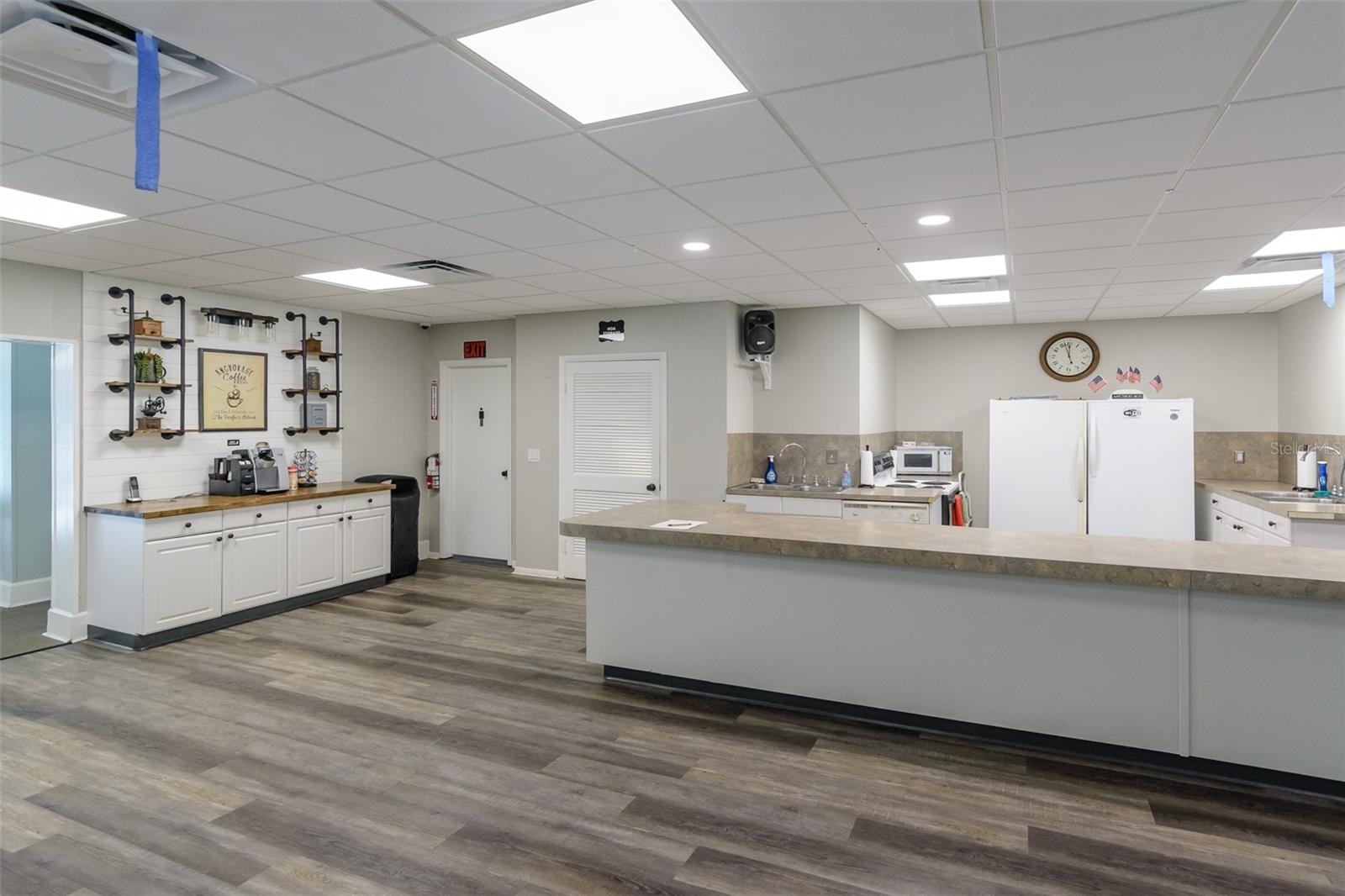 Clubhouse kitchen and coffee station