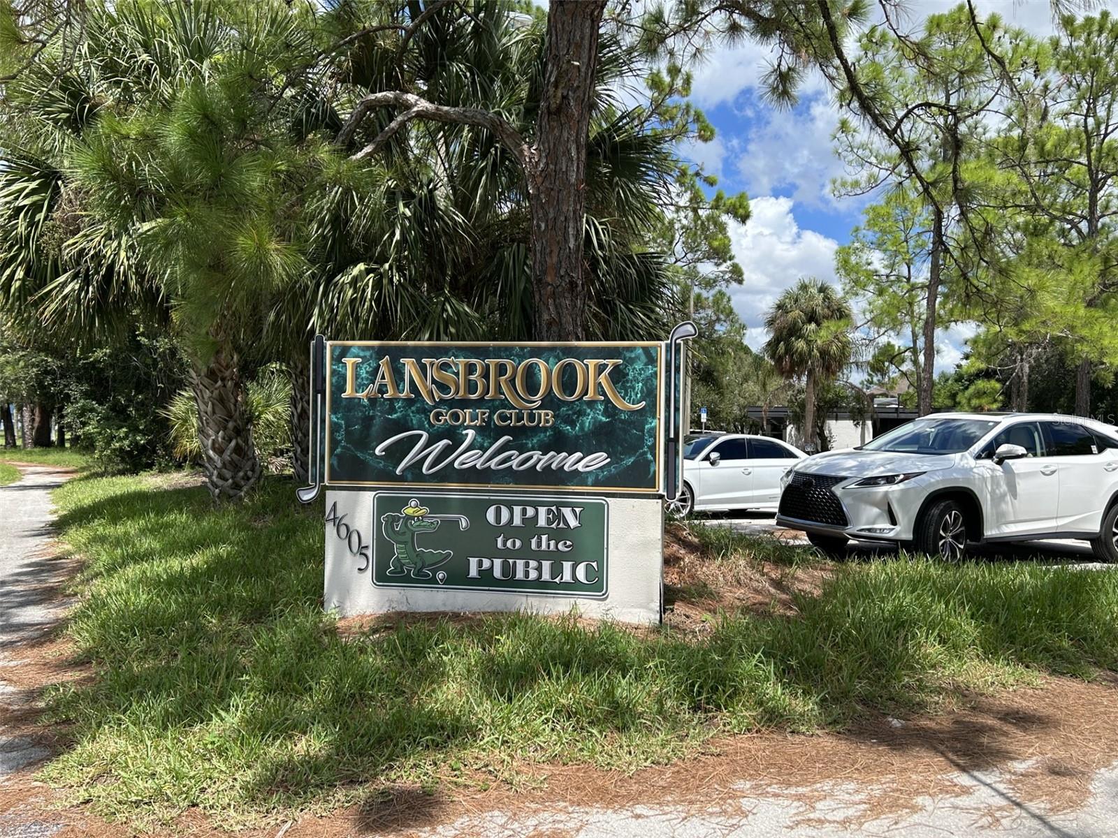 Golf cart to the Lansbrook Golf Club.