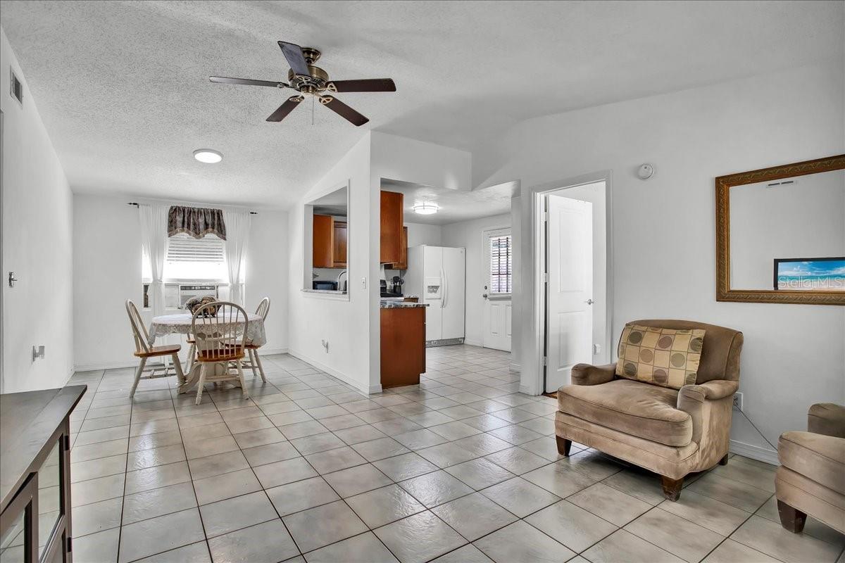 view of dining , kitchen and living room