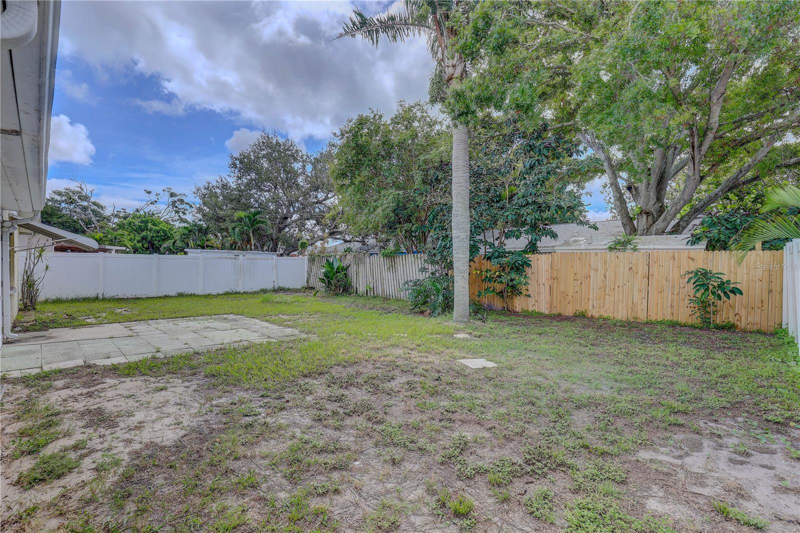 Large back yard