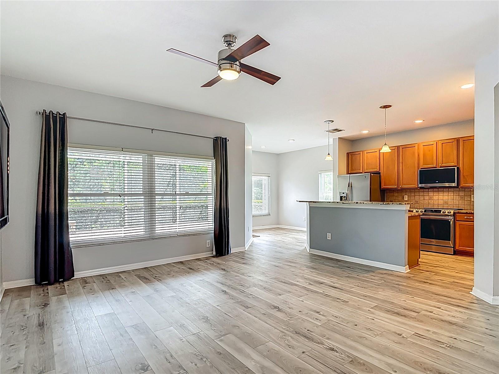 Family room open to kitchen